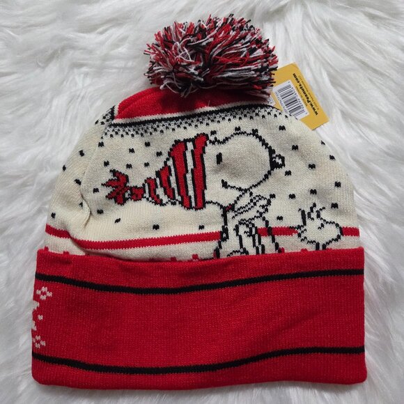 Peanuts Snoopy & Woodstock PomPom Beanie Winter Hat main image 5